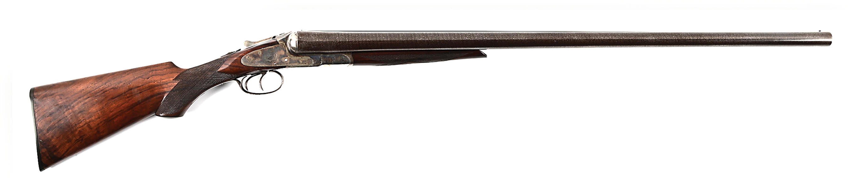 (C) EXTREMELY RARE HUNTER ARMS  L.C. SMITH NO.(GRADE) 2 HAMMERLESS 8 BORE SIDE BY SIDE SHOTGUN