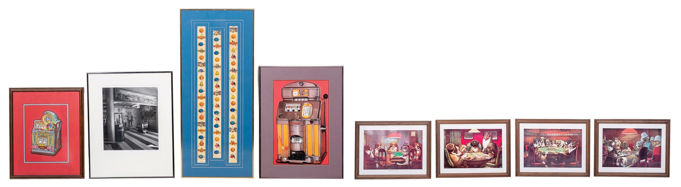 Lot Detail - COLLECTION OF 8 GAMBLING-RELATED FRAMED GRAPHICS