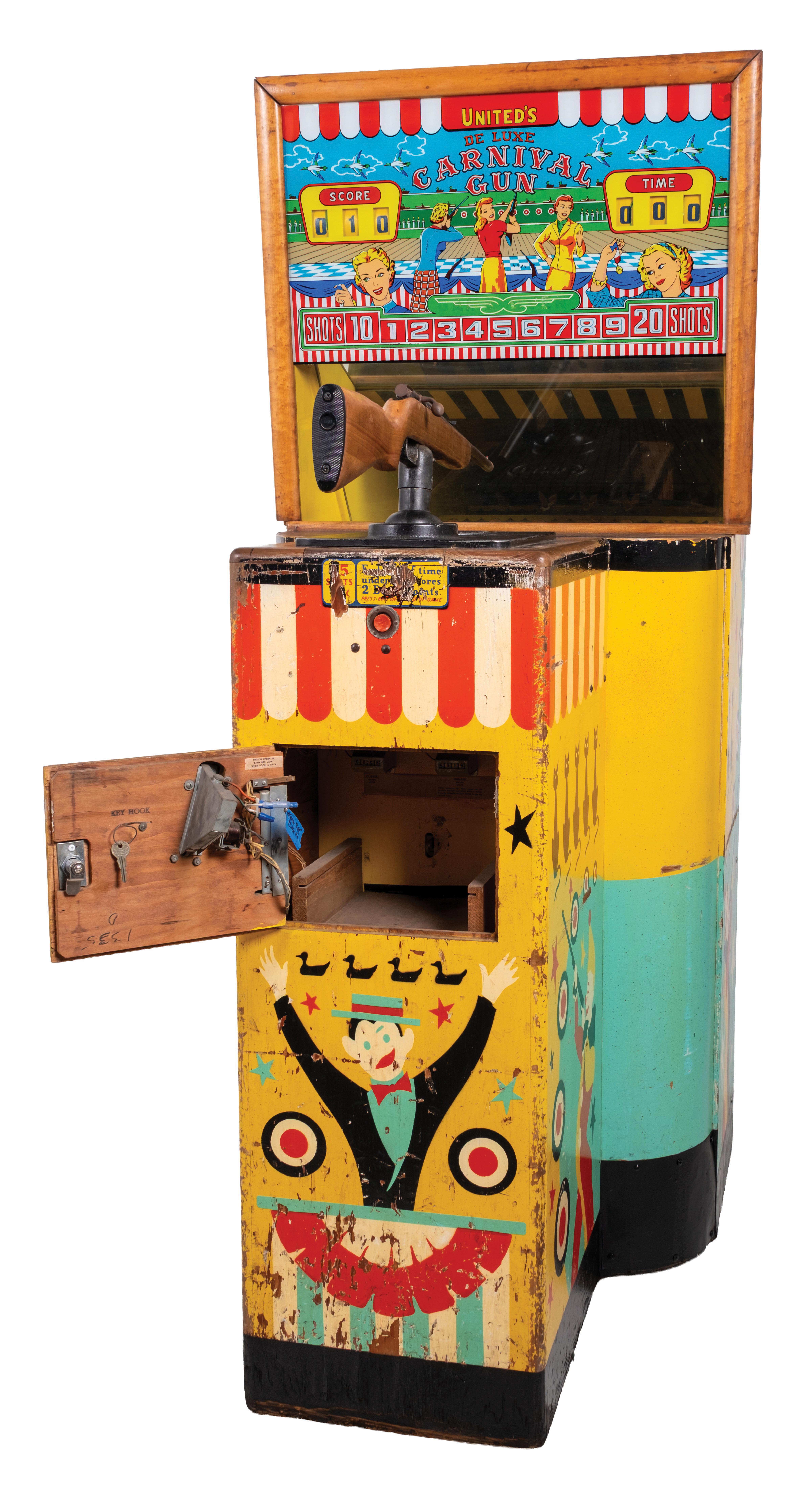 Lot Detail - 10¢ UNITED'S DE LUXE CARNIVAL GUN ARCADE GAME