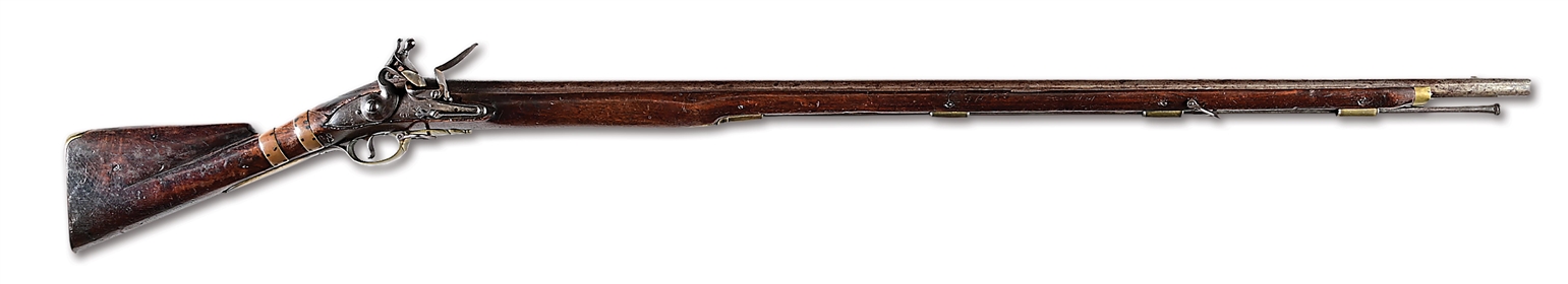 (A) VERY RARE BRITISH PATTERN 1730/40 FLINTLOCK BROWN BESS MUSKET WITH BATTLE OF WHITE PLAINS CAPTURE ATTRIBUTION. 