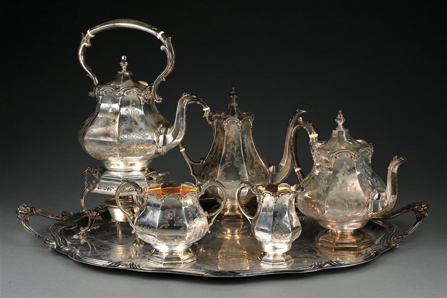 6-PIECE ENGLISH STERLING SILVER TEA SERVICE SET