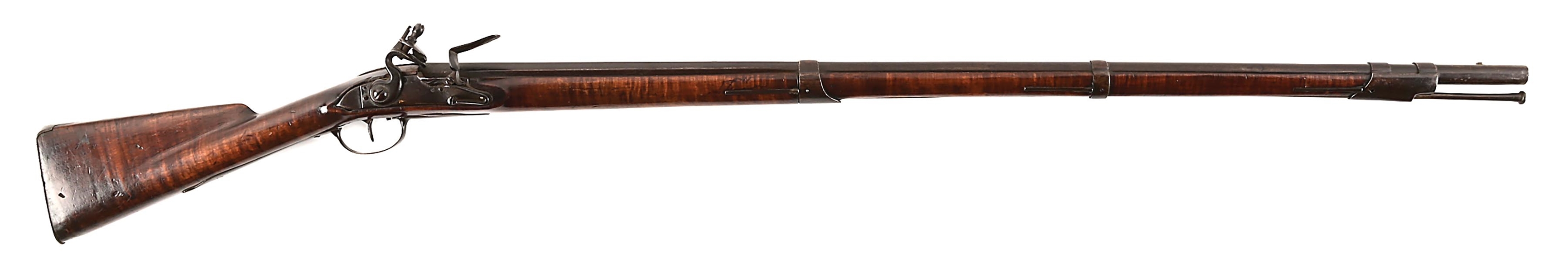 (A) AMERICAN TIGER MAPLE STOCKED FRENCH MODEL 1728 FLINTLOCK REVOLUTIONARY WAR MUSKET.