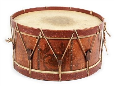 US MEXICAN WAR / CIVIL WAR ERA BASS DRUM MADE IN MAINE.