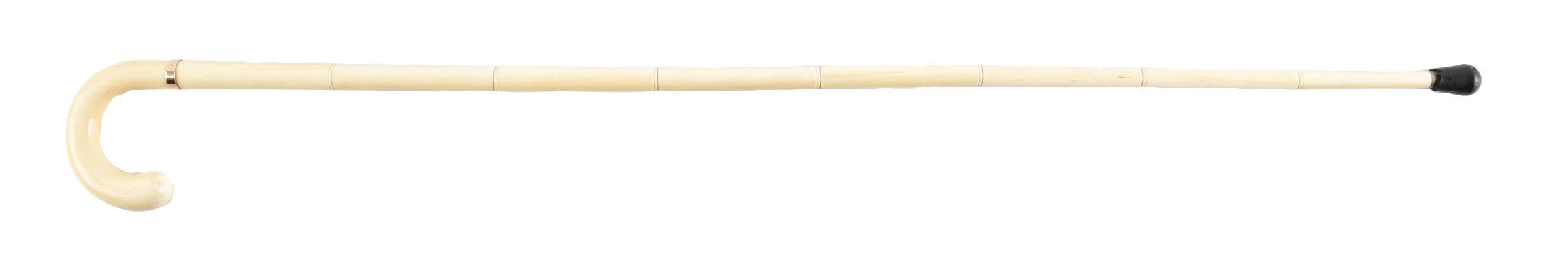 Lot Detail - FULL IVORY W/ SCREW ON SHAFT WALKING CANE WITH INITIALED ...
