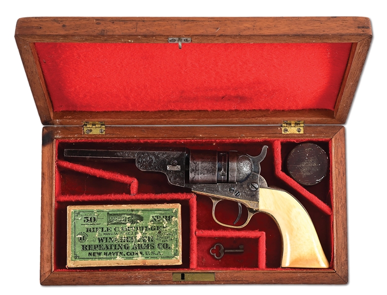 (A) COLT 1862 POCKET CONVERSION SINGLE ACTION REVOLVER IN CASE.