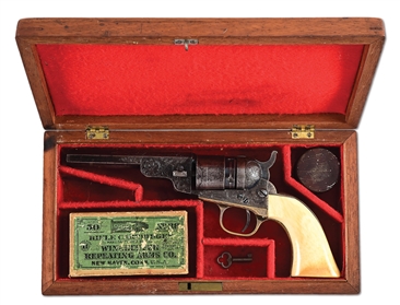 (A) COLT 1862 POCKET CONVERSION SINGLE ACTION REVOLVER IN CASE.