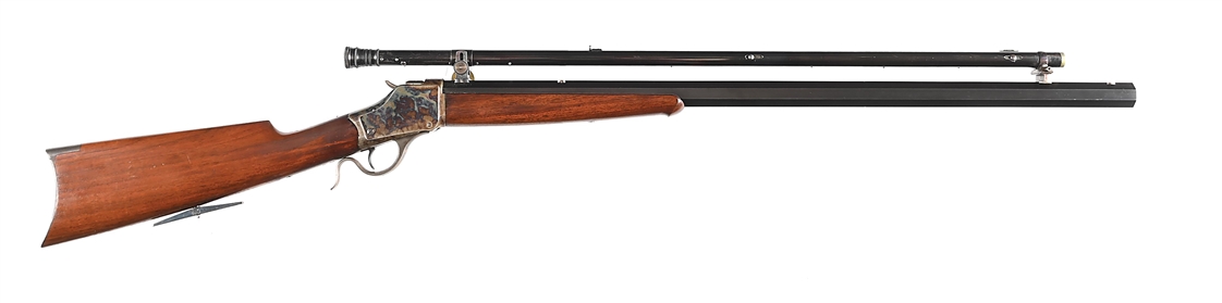 (A) HIGH CONDITION WINCHESTER MODEL 1885 HIGH WALL .32-40 FALLING BLOCK RIFLE WITH SCOPE