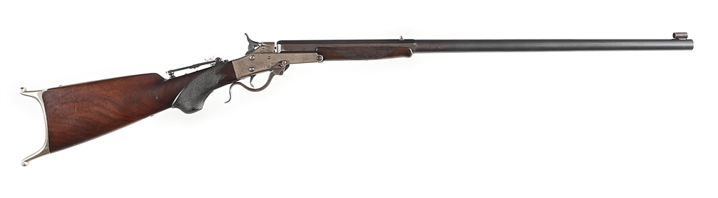 (A) FINE MAYNARD PATENT MODEL 1873 NO. 10 SINGLE SHOT SPORTING RIFLE.