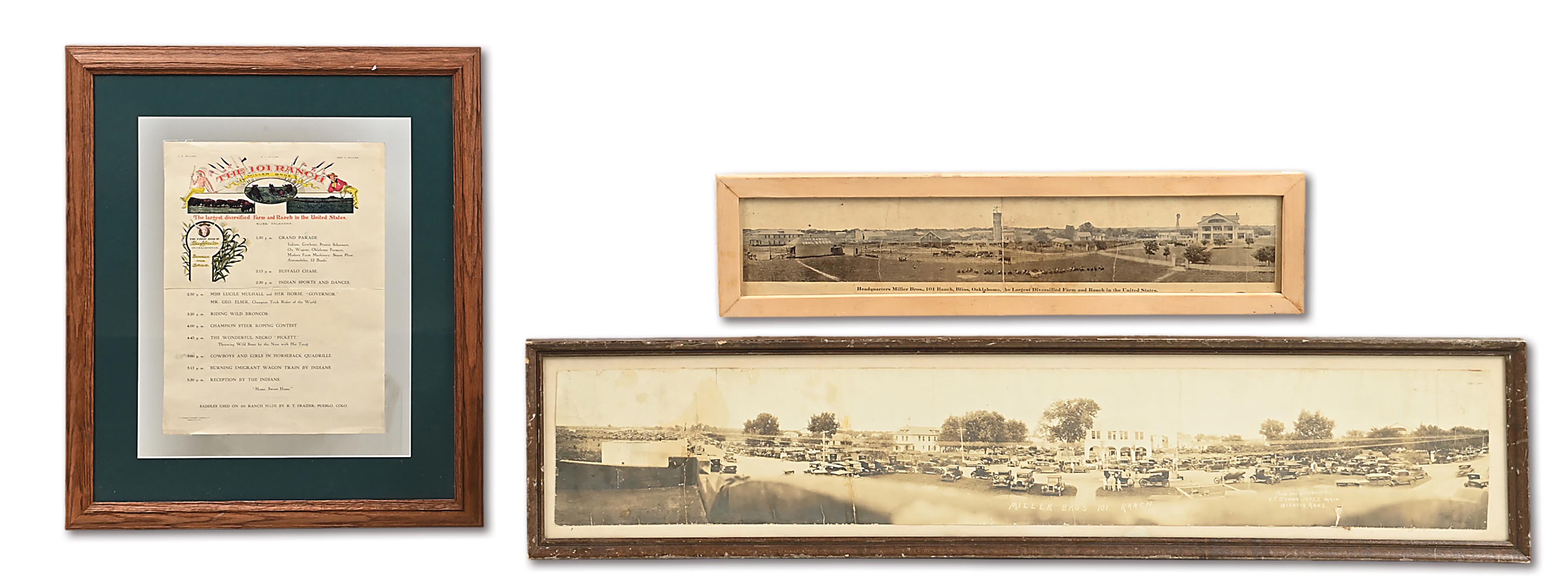 Lot Detail - LOT OF 3: FRAMED 101 RANCH ITEMS