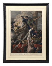 NAVAL BATTLE OFF GUADELOUPE, 1795: PRINT OF THE DEATH OF CAPTAIN FAULKNOR.