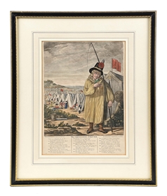 BRITISH CARICATURE PRINT OF "THE ARTILLERY DRIVER", C. 1795.