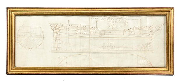 A 1776 ADMIRALTY DRAUGHT OF AN 18-GUN SLOOP-OF-WAR.