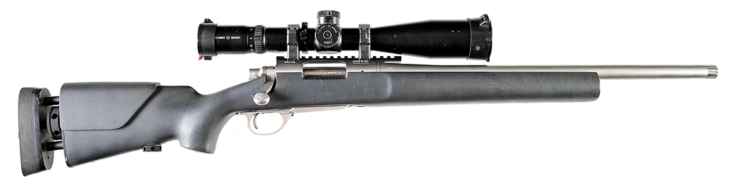 (M) REMINGTON MODEL 700 5R MILSPEC .308 BOLT ACTION RIFLE WITH SCHMIDT & BENDER GLASS.