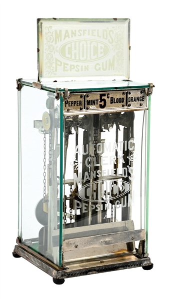 5¢ MANSFIELD AUTOMATIC CLERK PACKAGE GUM VENDING MACHINE