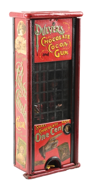 1¢ TIN LITHO PULVER CHOCOLATE & GUM VENDING MACHINE