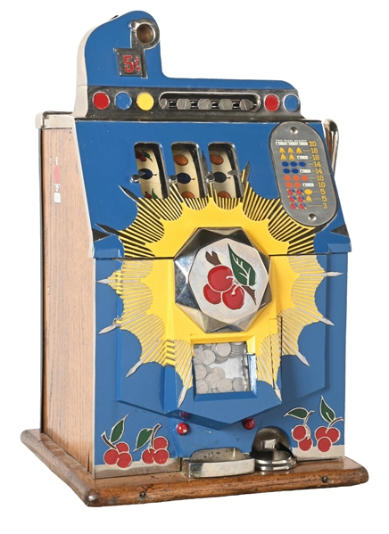 5¢ MILLS NOVELTY CO. BURSTING CHERRY  SLOT MACHINE