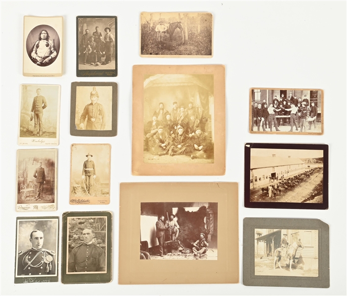 LOT OF (14) 19TH CENTURY CDV & CABINET BLACK AND WHITE PHOTOGRAPHS