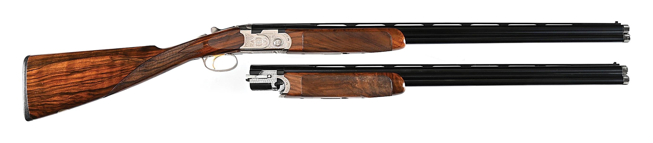 (M) BERETTA SILVER PIGEON 20/28 BORE OVER UNDER SHOTGUN TWO BARREL SET, WITH CASE.