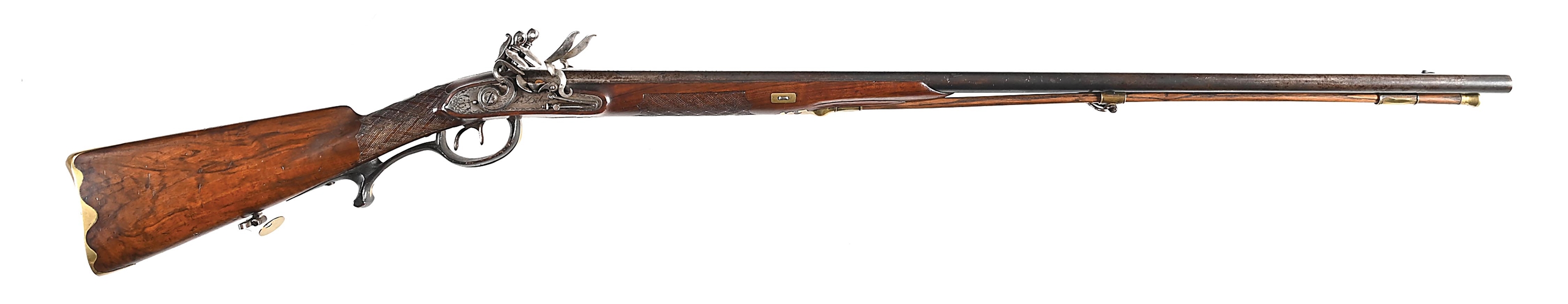 (A) FLINTLOCK SIDE BY SIDE SHOTGUN BY BOHM, ASCHAFFENBURG