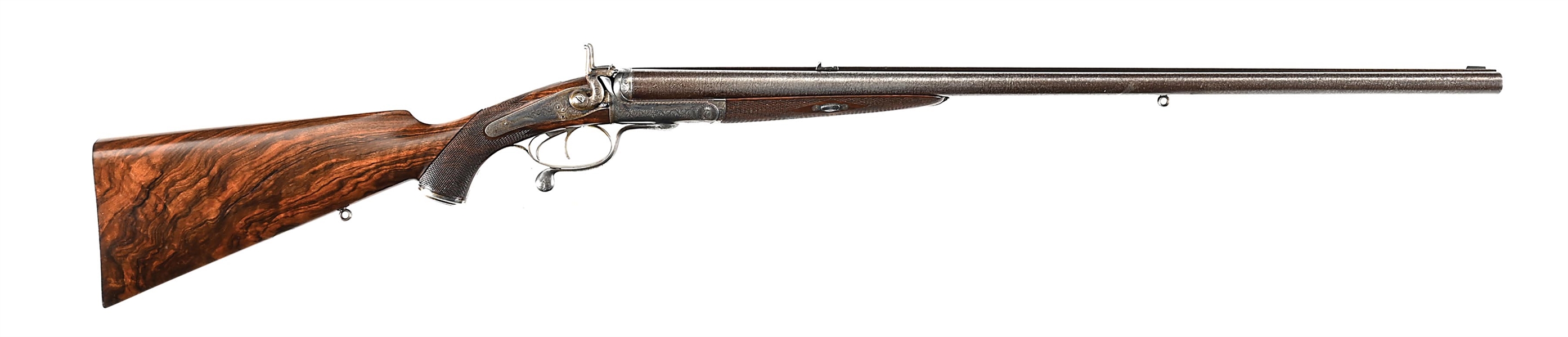 (A) JOSEPH LANG & SON .500 NO. 2 SIDE BY SIDE DOUBLE RIFLE WITH CASE.
