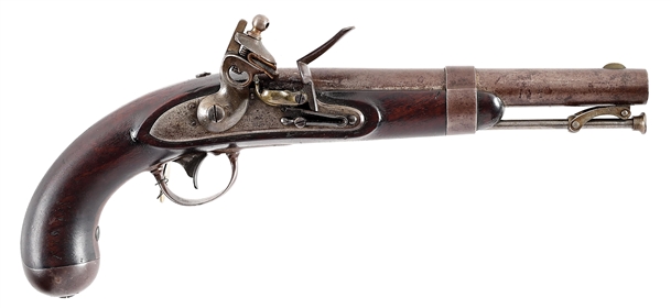 (A) ROBERT JOHNSON US MODEL 1836 FLINTLOCK PISTOL.
