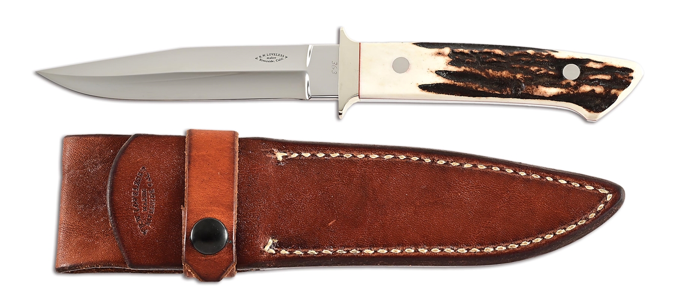 BOB LOVELESS STAG BOOT KNIFE.