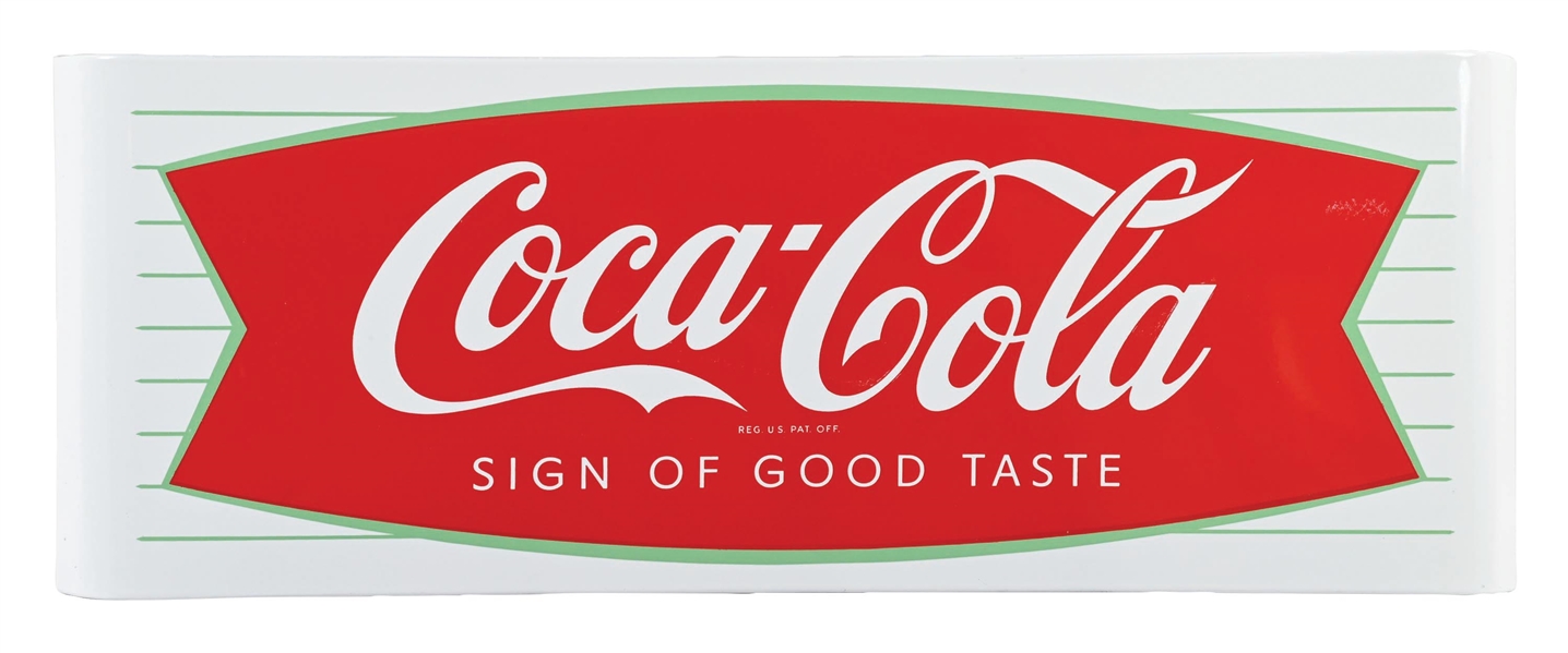 COCA-COLA SIGN OF GOOD TASTE PORCELAIN SLED SIGN