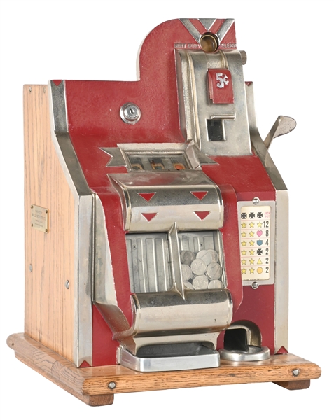 5¢ MILLS NOVELTY CO. QT CHEVRON SLOT MACHINE 