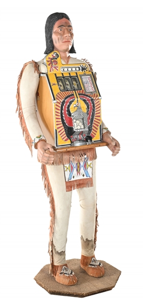 MILLS NOVELTY CO. NATIVE AMERICAN 25¢ THUNDERBIRD SLOT MACHINE 