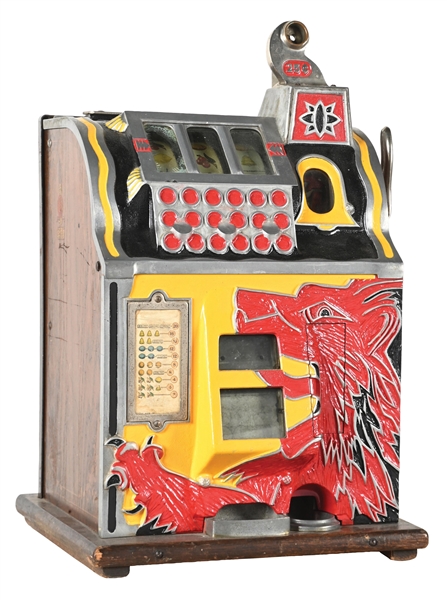 25¢ MILLS NOVELTY CO. LION HEAD SLOT MACHINE