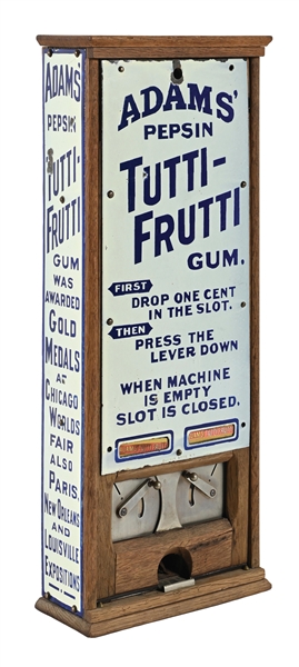 1¢ ADAMS PEPSIN TUTTI-FRUTTI GUM VENDING MACHINE