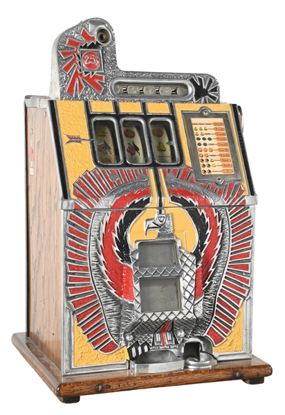 25¢ MILLS NOVELTY CO. WAR EAGLE SLOT MACHINE