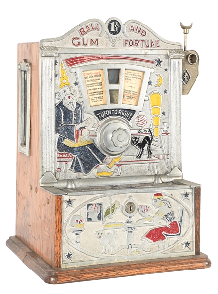 1¢ O.D. JENNINGS "THE COMET" FORTUNE TELLER ARCADE MACHINE