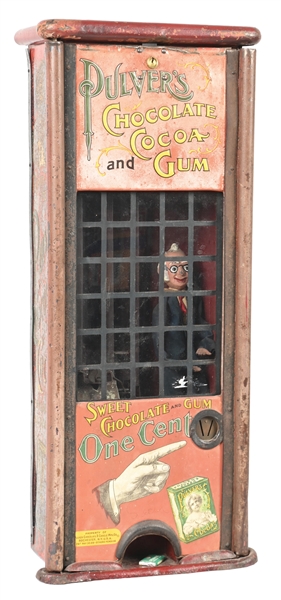 1¢ PULVERS CHOCOLATE COCOA & CHEWING GUM VENDING MACHINE