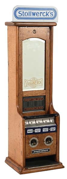1¢ STOLLWERCKS CHOCOLATE CONFECTIONS & CHEWING GUM VENDING MACHINE