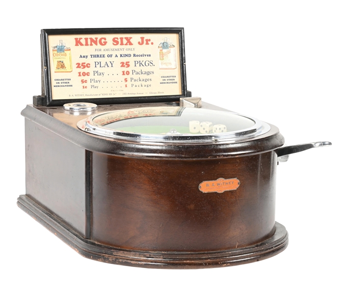 5¢ B.A. WITHEY KING SIX JR. DICE TRADE STIMULATOR