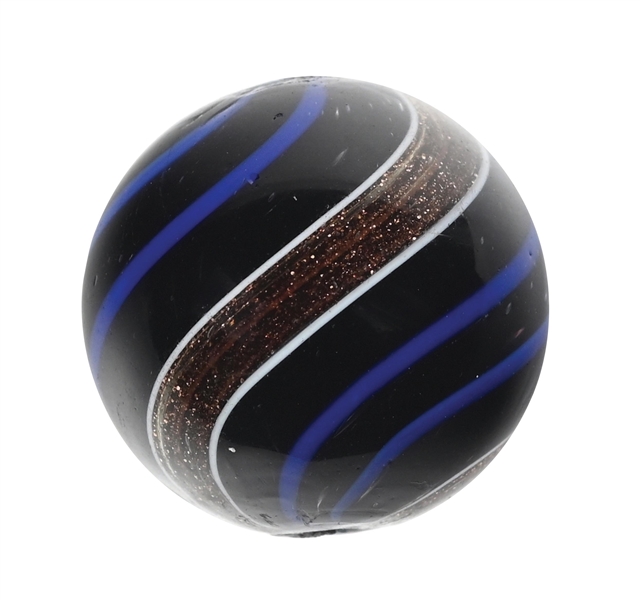 BANDED BLUE AND BLACK LUTZ MARBLE 