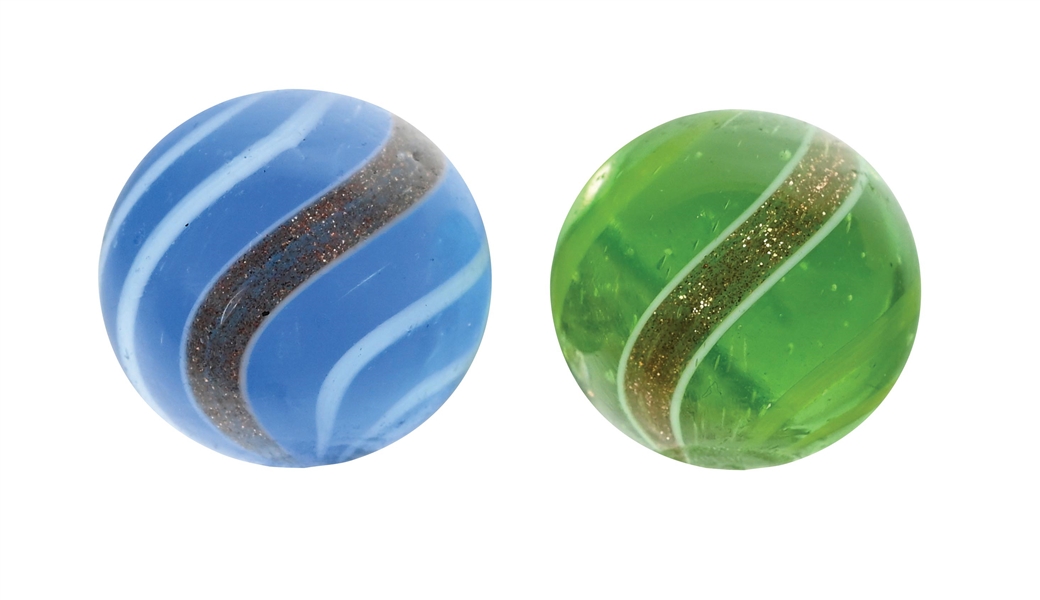 LOT OF 2: BANDED LUTZ MARBLES