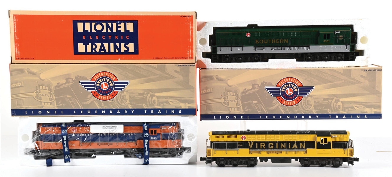 LOT OF 3: LIONEL FM TRAINMASTER DIESEL LOCOMOTIVES WITH BOXES