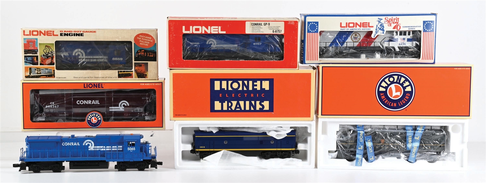 LOT OF 8: VARIOUS BOXED LIONEL DIESEL LOCOMOTIVES