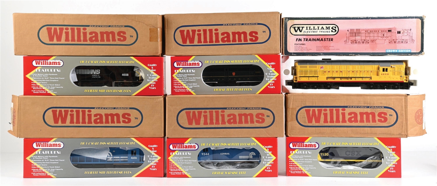 LOT OF 6: WILLIAMS DIESEL AND ELECTRIC LOCOMOTIVES IN BOXES