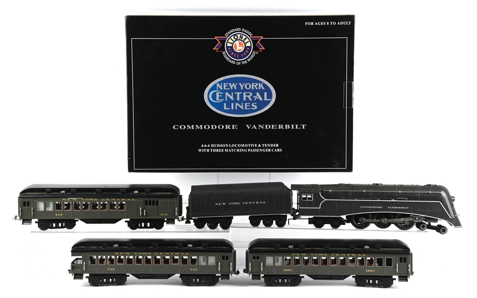 LOT OF 6: LIONEL STD-GA. NYC COMMODORE VANDERBILT PASSENGER SET W/BOX