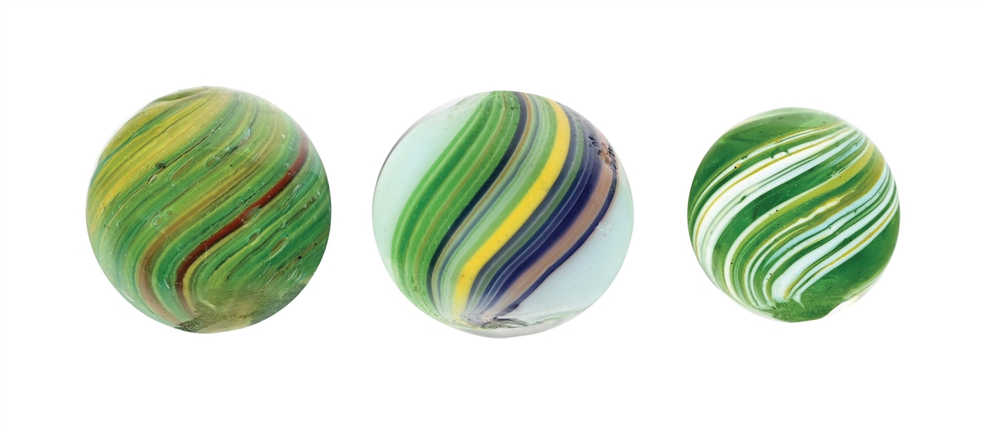 LOT OF 3: HANDMADE MARBLES