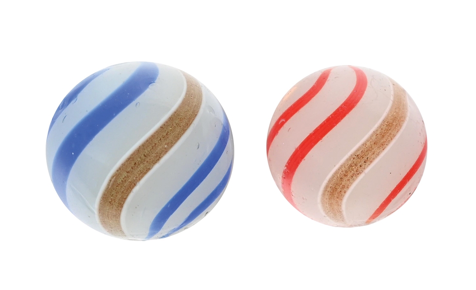 LOT OF 2: BANDED LUTZ MARBLES 