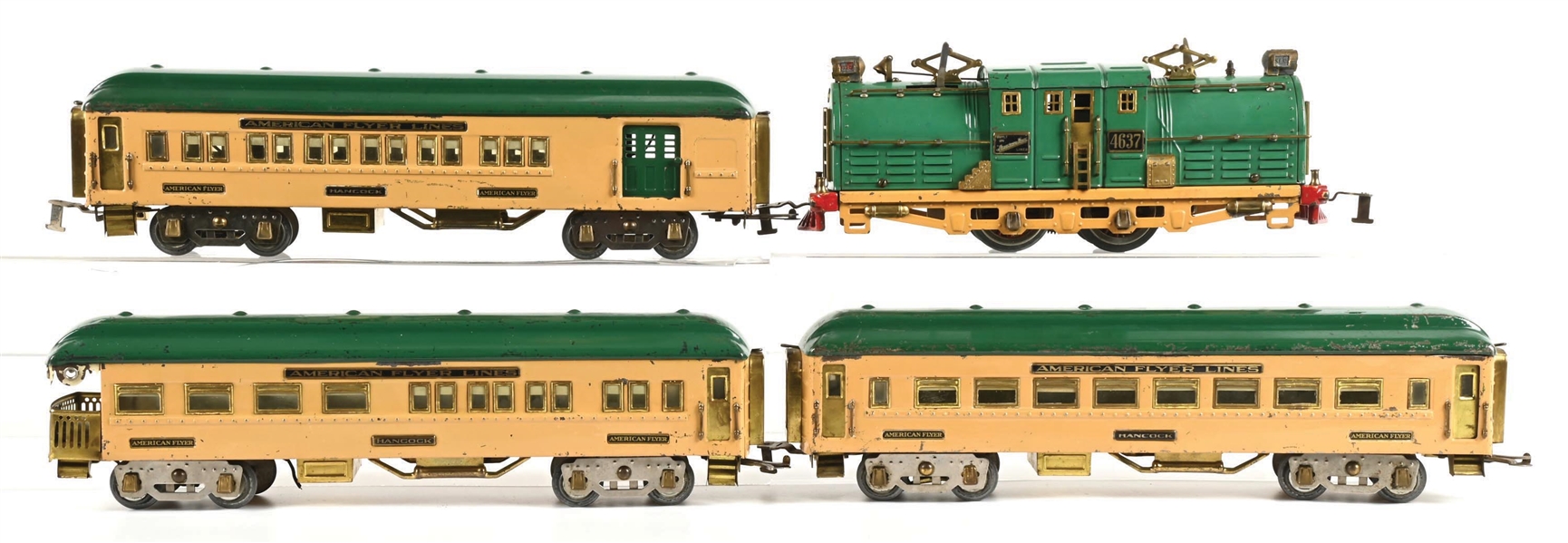 LOT OF 4: AMERICAN FLYER LINES NO. 4637 LOCO POCAHONTAS SET