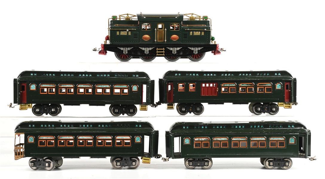 LOT OF 5: LIONEL N.Y.C. 408E LOCO WITH CARS