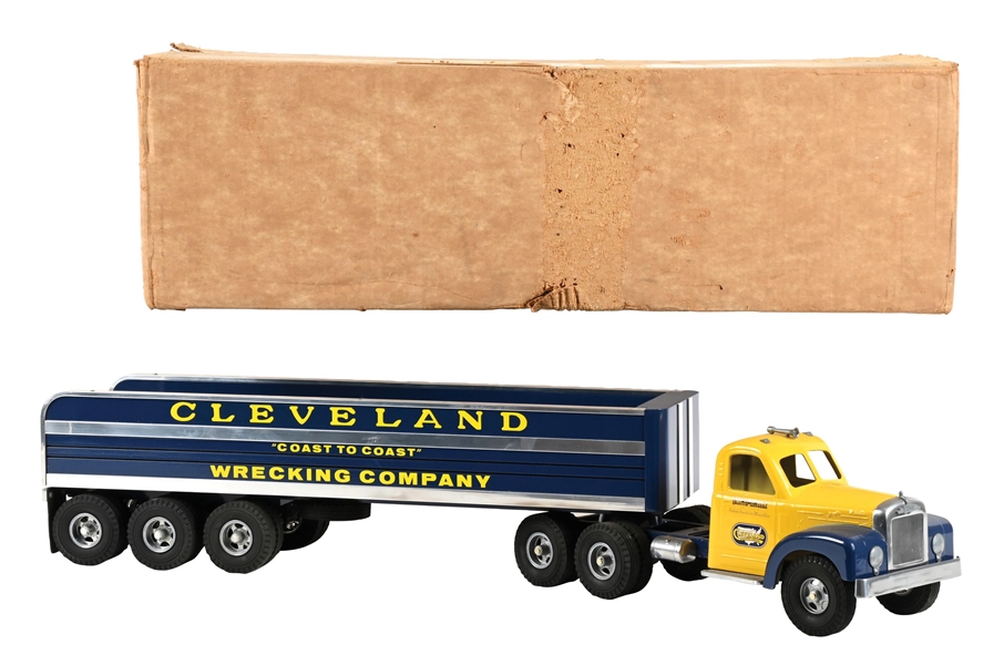 LOT OF 2: FRED THOMPSON SMITH MILLER CLEVELAND WRECKING COMPANY TRUCK WITH BOX