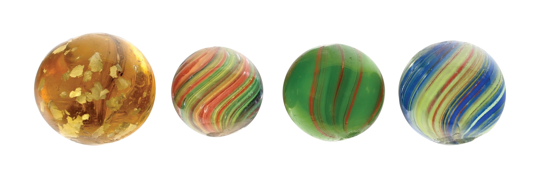 LOT OF 4: HANDMADE MARBLES