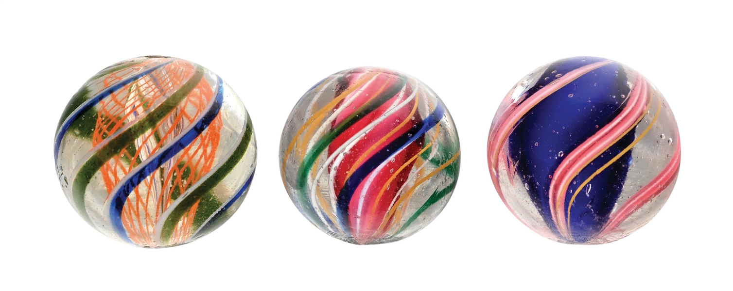 LOT OF 3: GERMAN SWIRL MARBLES