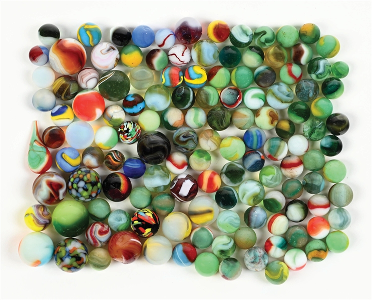 LARGE LOT OF MACHINE-MADE MARBLES